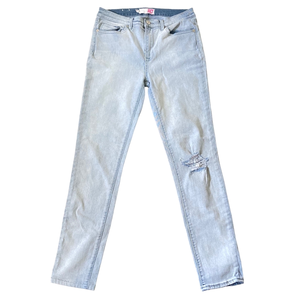 Juicy Couture Women's Distressed Denim Blue Jeans, Size 8 - Effortless Cool - Picture 1 of 15